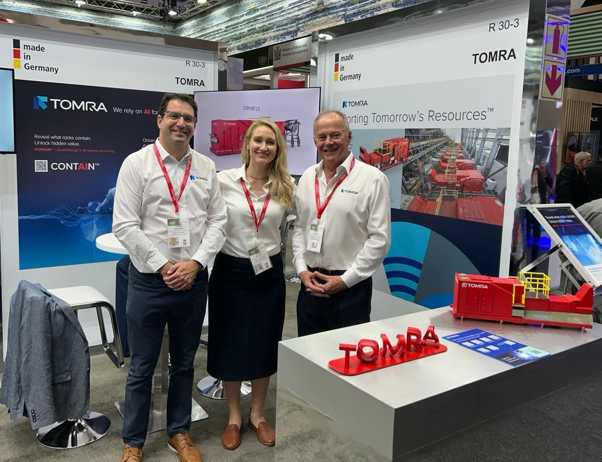 TOMRAMining's tweet image. Thank you to everyone who visited @TOMRAMining at @MiningIndaba2026. Great conversations around AI in mining and strong interest in our OBTAIN™ &amp;amp; CONTAIN™ #SensorBasedSorting technologies. Looking forward to what’s next. ⛏️