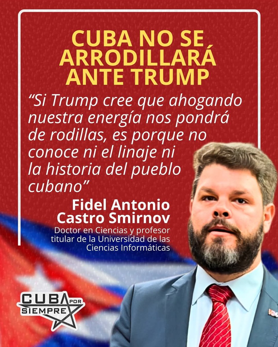 Está  DEMOSTRADO, ni TRUMP, ni su CUADRILLA de IDIOTAS, sabe de la ESTIRPE de este PUEBLO.

#CubaEstáFirme