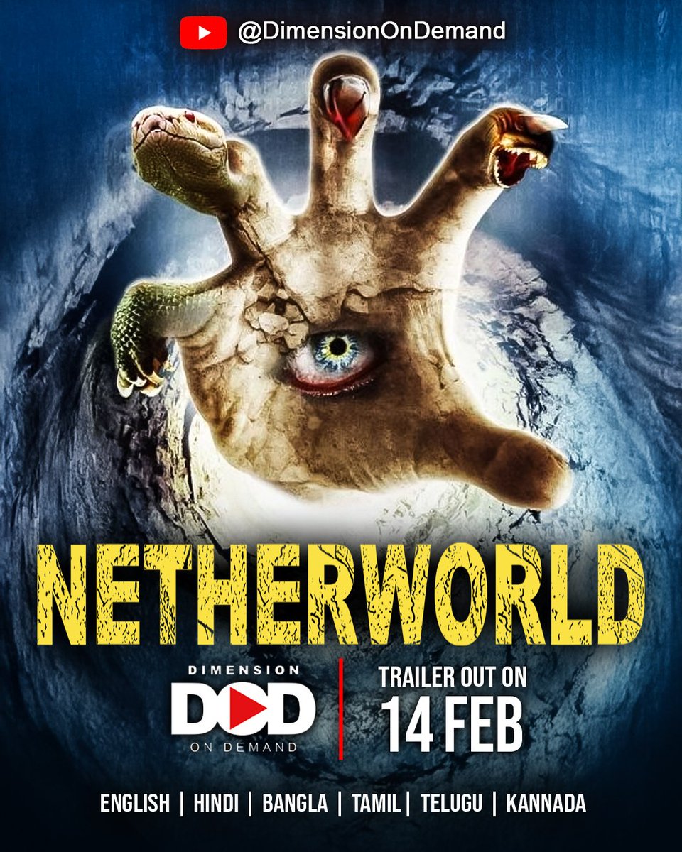 DodDimension's tweet photo. The official trailer for NETHERWORLD🐦🔥 is coming!
📢 TRAILER ANNOUNCEMENT: Dropping 14-02-2026 on the DOD App & YouTube Channel! 🌍
#NetherWorld #Horror #Cult #DOD #DimensionOnDemand https://t.co/tdTiboNAdY