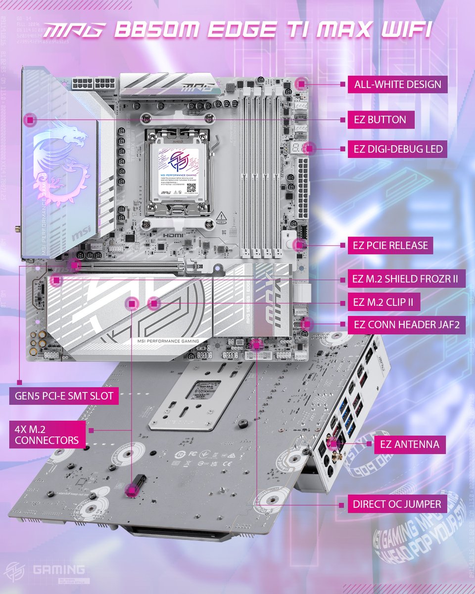 Valentine’s vibes, MSI style🖤🤍
 
The new MPG AM5 MAX series motherboards are here with 64MB BIOS ROM, OC Engine, and full-speed WiFi 7.
 
MPG X870E CARBON MAX WIFI
👉msi.gm/CARBON-MAX
OR
MPG B850M EDGE TI MAX WIFI
👉msi.gm/EDGE-TI-MAX

Which is your pick?