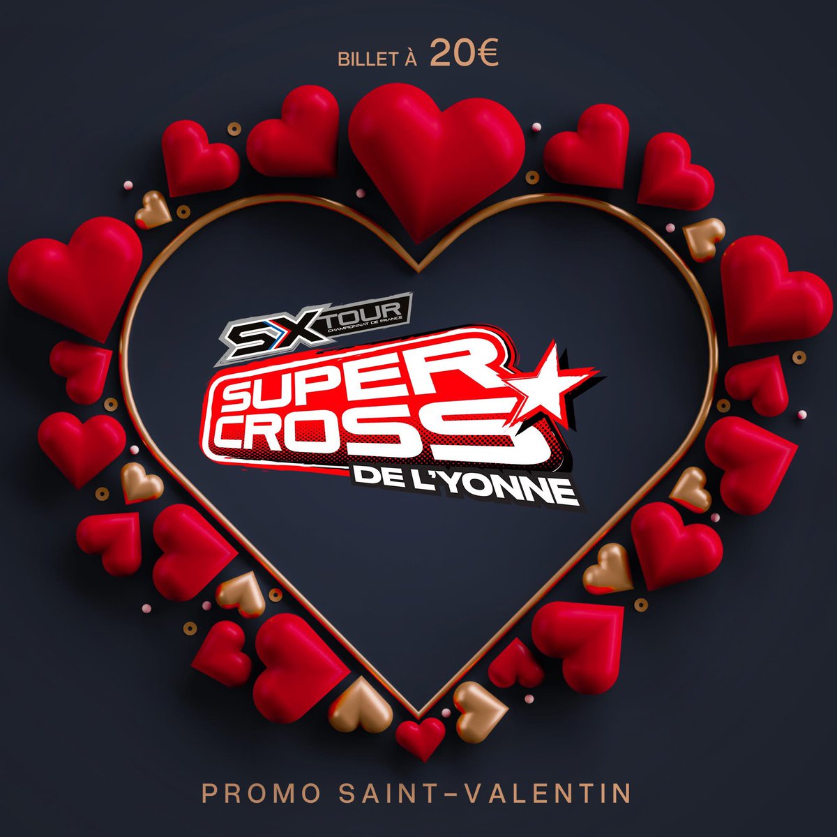 🚨 ALERTE : DERNIERS JOURS ! 🚨
La promo Saint-Valentin s'arrête dans 3 jours. ⏳

🏁 5 SEPTEMBRE 2026 : LE CHOC DES LÉGENDES
• 35ème Supercross de l'Yonne
• 50 ans du Moto Club Brienon
• 70 ans d'Histoire
👉  bit.ly/SXYonne-Billet…