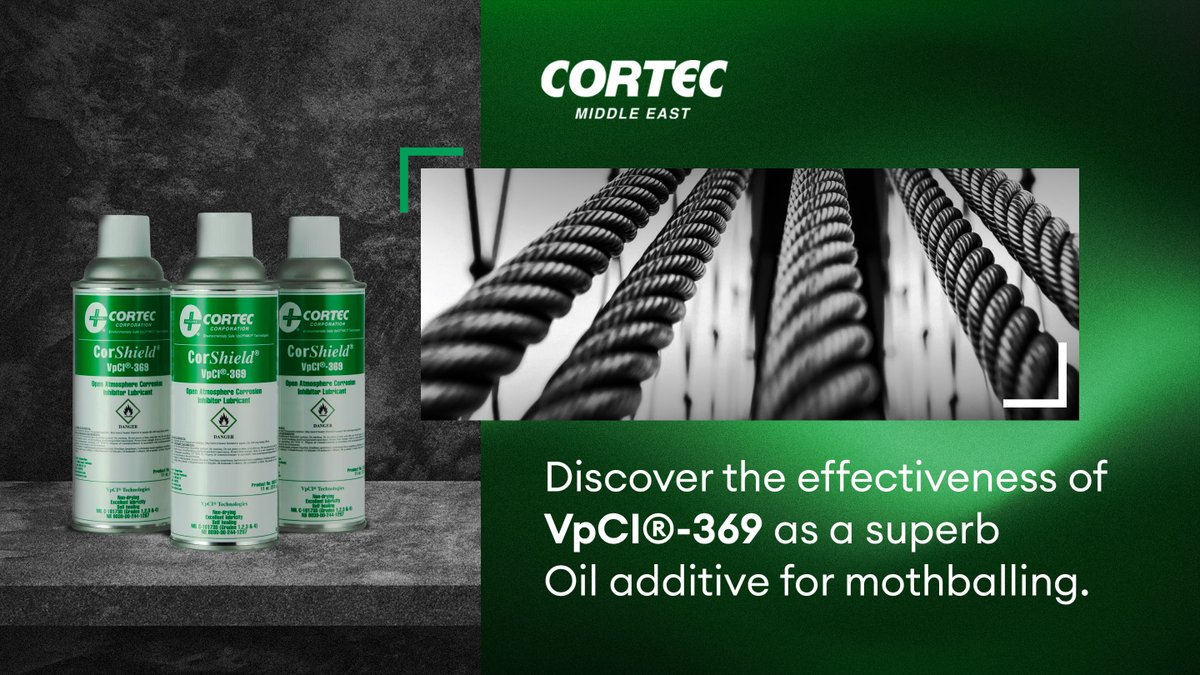 Cortecme's tweet photo. Protect parts &amp; equipment with VpCI®-369, an oil-based temporary coating. Ideal for mothballing, shipping, or storage, it offers robust corrosion protection without majorly affecting viscosity. Request a callback: https://t.co/KMWzVj2M5n
 #VpCI369 #CorrosionProtection #cortec https://t.co/A1rtUvV5ca