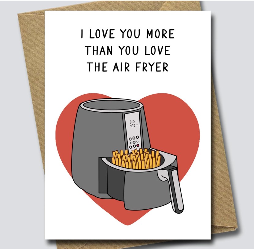 AirFryerUk's tweet photo. If your partner doesn’t understand your relationship with your air fryer… are they even the one? 😅

Which Valentine's card wins?
1️⃣ Love is in the Air… Fryer
2️⃣ I love you more than you love the air fryer
3️⃣ Happy Valentine’s Day Air Fryer Queen

#ValentinesDay #AirFryerLife https://t.co/umEEucWKW9