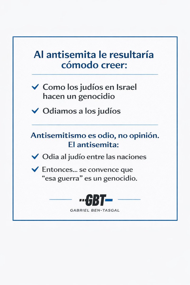 gbentasgal's tweet photo. El antisemitismo es odio. No opinión https://t.co/bm85khgQlx