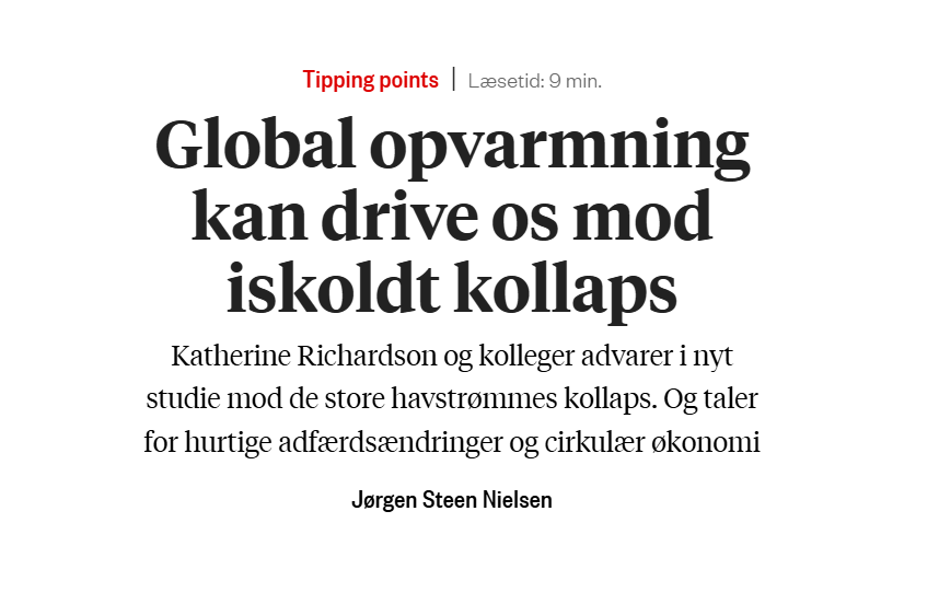 Macroecology's tweet photo. Det er fuldstændig naivt at tro, at vi kan klare os med teknologi. At forlade sig på teknologier, der ikke eksisterer, er galimatias", siger @KRichardsonC ifm. nyt studie om global opvarming og tipping points 🌎 #dkvid #dkgreen @informeren  https://t.co/CfTy8tAcNJ https://t.co/ZWGijs8wks