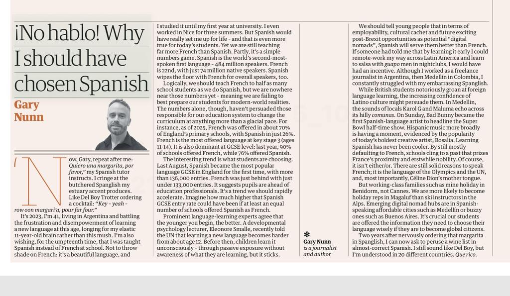 Spanish is clearly now the world’s coolest language