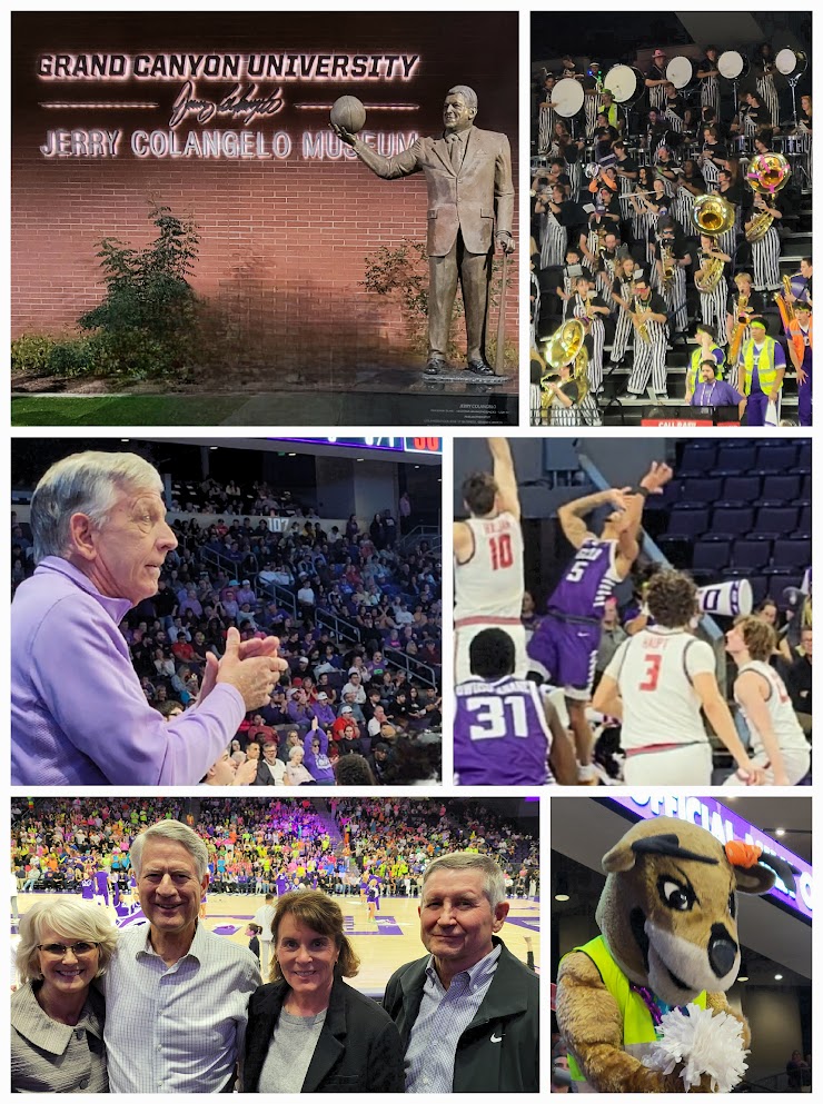 EVPLewis's tweet image. Thanks Joe &amp;amp; Mary for the @EVPartnership invitation to the @GCU @MountainWest @GCU_MBB game, “Home to the Biggest Party in College Basketball.” #LopesUp #JerryColangelo