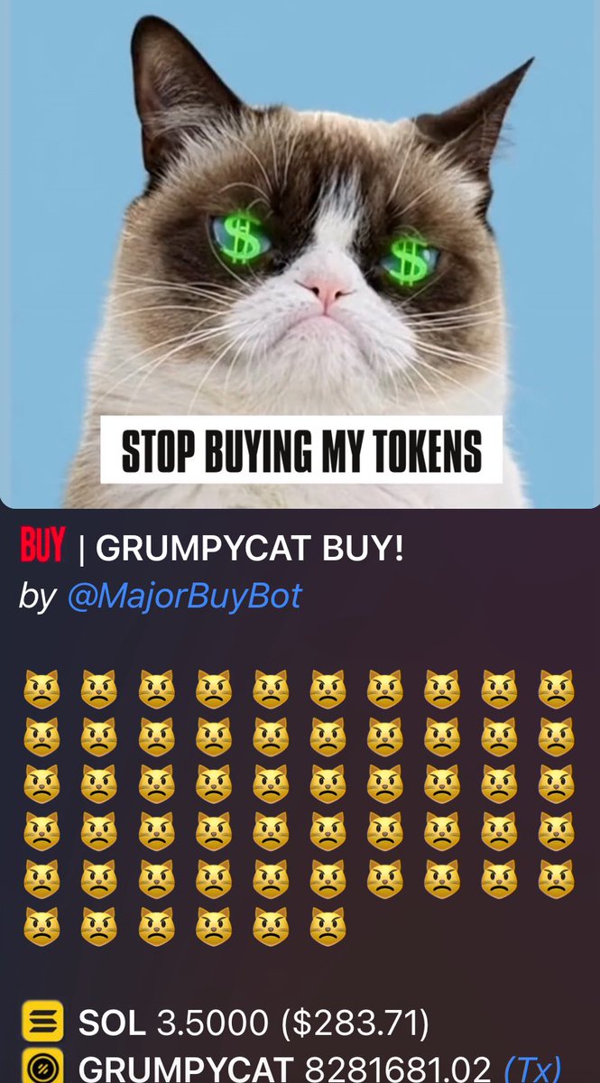 Horrible buying going on again <a href="/RealGrumpyCat/">Grumpy Cat</a> is this going to multi millions again after a short vacation