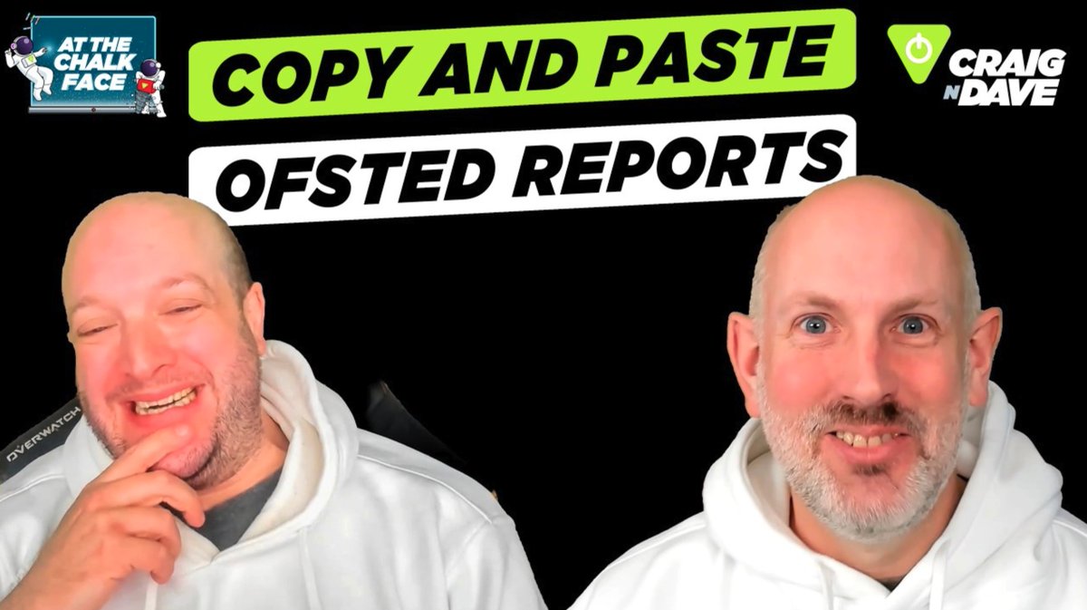 craigndave1's tweet photo. 👀 Ever read an Ofsted report & thought… “I’ve definitely seen that paragraph before”?
Craig & Dave unpack copy-paste reports, woolly sentences, & the irony of teachers doing the same! 😅
🎥 Watch here: https://t.co/BvGHuqm5cT
#Ofsted #TeacherLife #TeamCompSci #CraignDave https://t.co/6Z8TMSH2VW
