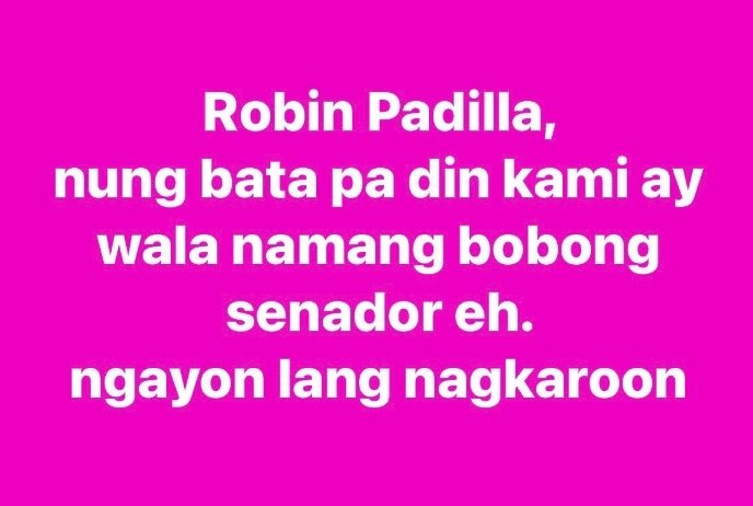 Nung bata ako ang bobong senador lang ay si erap 🤣🤣🤣