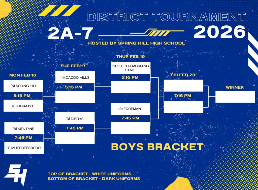 shs71801's tweet photo. Spring Hill High School will be hosting the 2A-7 District Tournament February 16th, 17th, 19th and 20th. Come out and support your Bears and Lady Bears as they battle for a regional tournament spot! https://t.co/quynIWGQuq