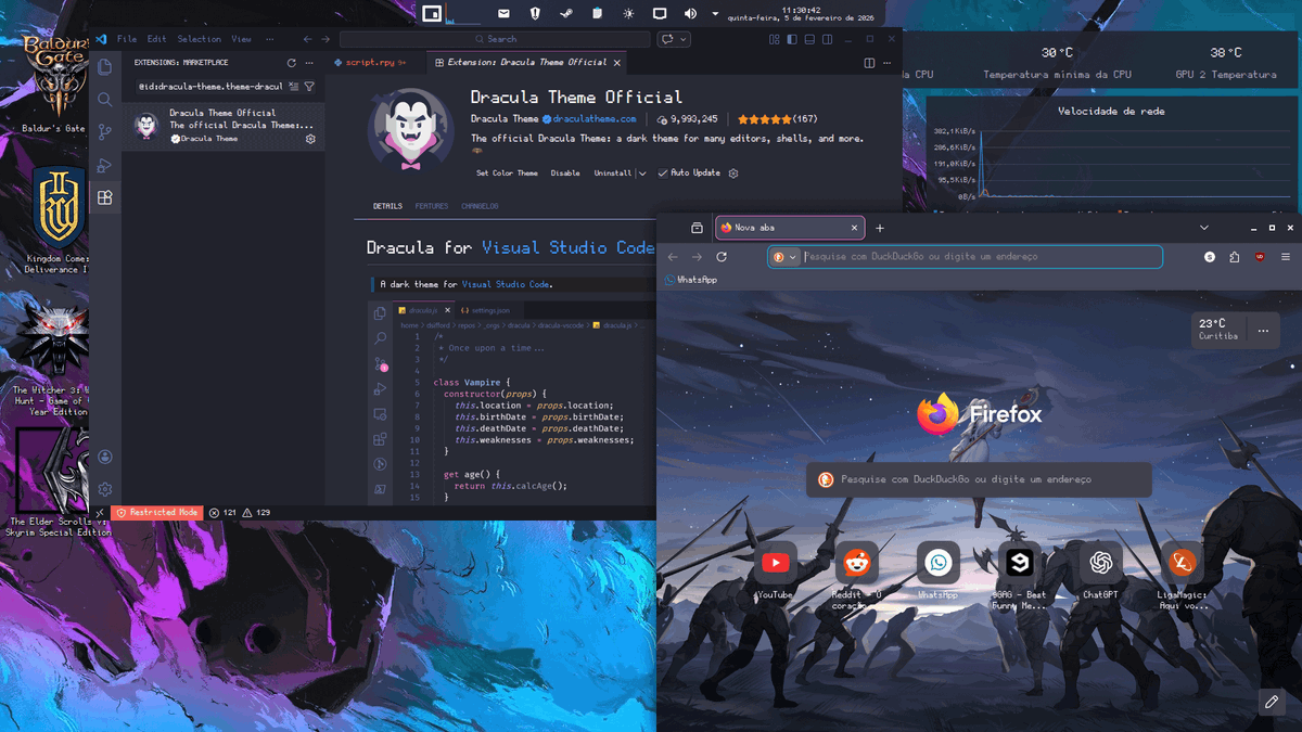 [KDE] II became obsessed with making everything I use Dracula-themed ...