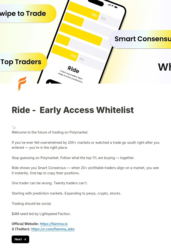 🪂🪂 Fiamma Early Access Whitelist is LIVE! @fiamma_labs

• Funding: $4M
• Cost: $0 (FREE)
• Reward : Potential Airdrop' 🪂
• Backed by: Faction , BOB , L2 Iterative Ventures (L2IV) &amp; Top tier 1 Vc

"** Fiamma is a ZK verification network that brings zero knowledge tech to