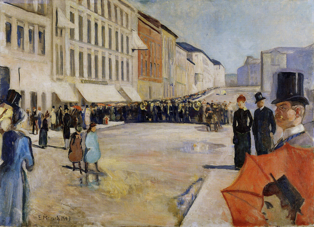 Music on the Karl Johan Street
By Edvard Munch 
#art #paintings