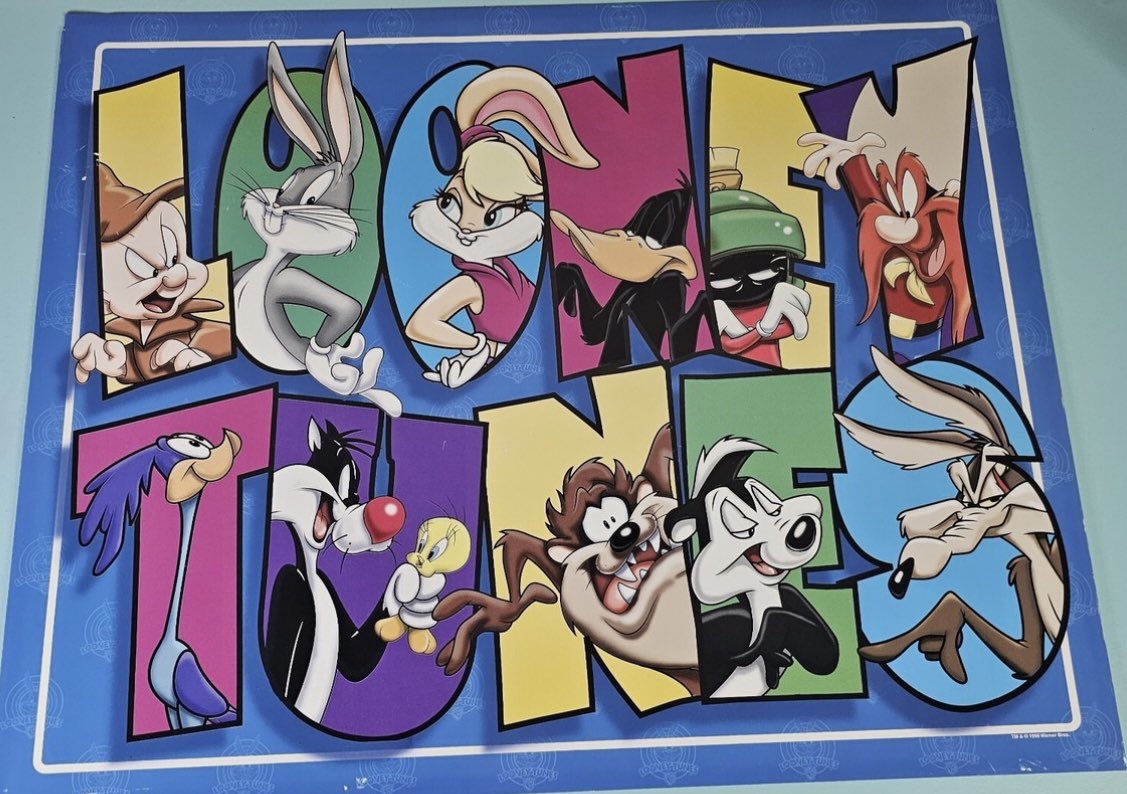 CutestNeko's tweet image. #looneytunes Cool vintage poster with Lola and the looney gang 😆🤣😎👍.