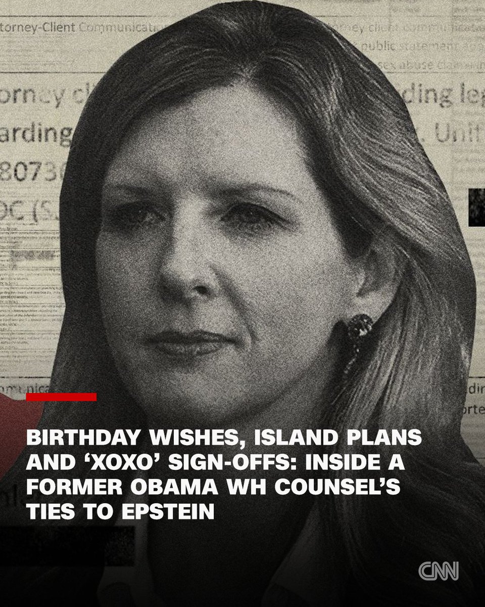 CNN's tweet image. On Jeffrey Epstein's 62nd birthday in 2015, Kathy Ruemmler, a former Obama White House counsel, emailed to wish him well, writing, "I hope you enjoy the day with your one true love. :-)" cnn.it/3MAWg9w