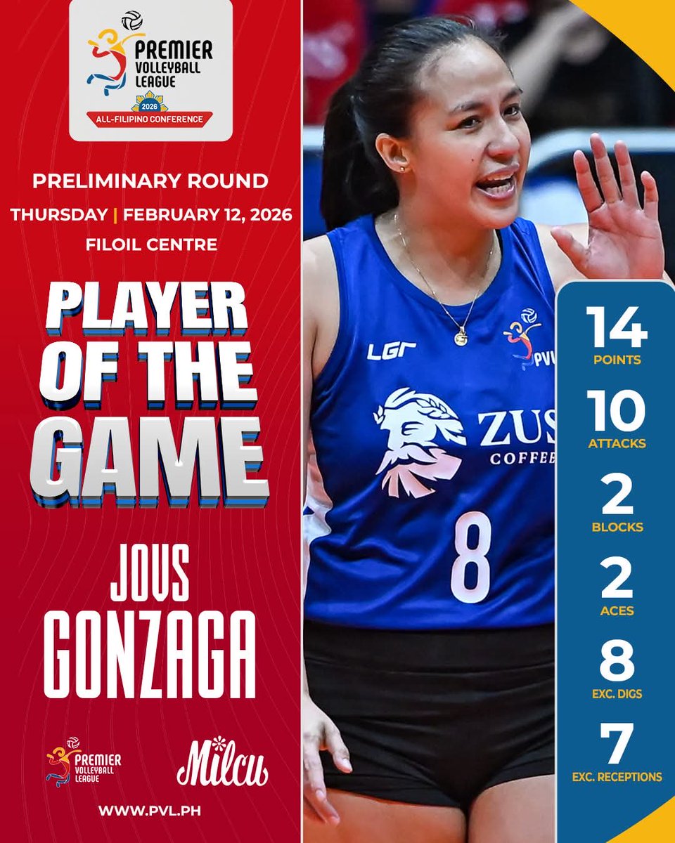 pvlph's tweet photo. VINTAGE GONZAGA! 🌩️ 

⚔️ : ZUS COFFEE 🌩️ vs. AKARI ⚡

Watch the games on:
📺 : One Sports | One Sports+
📲 : Pilipinas Live
🖥️ : https://t.co/ihdl9Qn3VC

#PVL2026 | #TheHeartOfVolleyball https://t.co/QnSRuRig7U