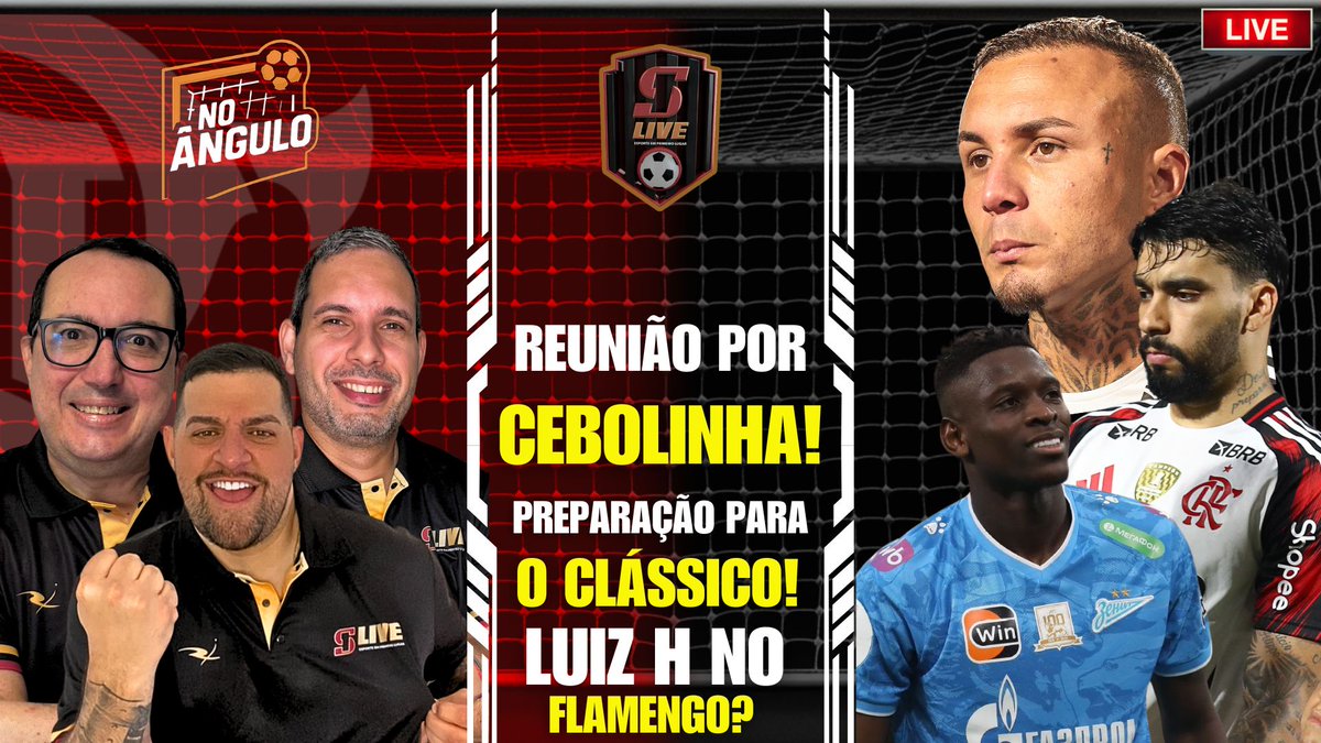 s1_live's tweet photo. 🚨 É AGORA! O No Ângulo vai começar com bombas sobre o Mengão!

@JulioMiguelNeto, @carloscereto e @renanmoura1989 debatem a situação de Cebolinha, Luiz Henrique e o time do Estadual.

⏰ Ao vivo às 11h 📺 Vem pro debate: https://t.co/b43TGfzM4F

#Flamengo #CRF #NoAngulo https://t.co/mJNpqhF5q2