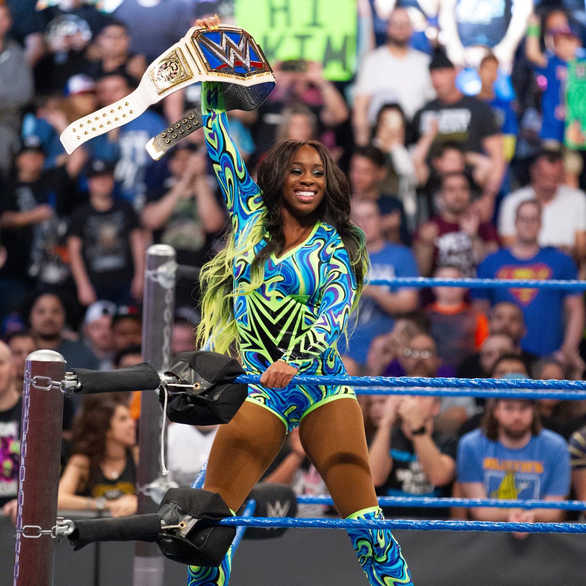 USANetwork's tweet photo. .@TheTrinity_Fatu won her first SmackDown Women's Championship when she defeated Alexa Bliss 9 years ago at Elimination Chamber! https://t.co/5piNxJJY4e