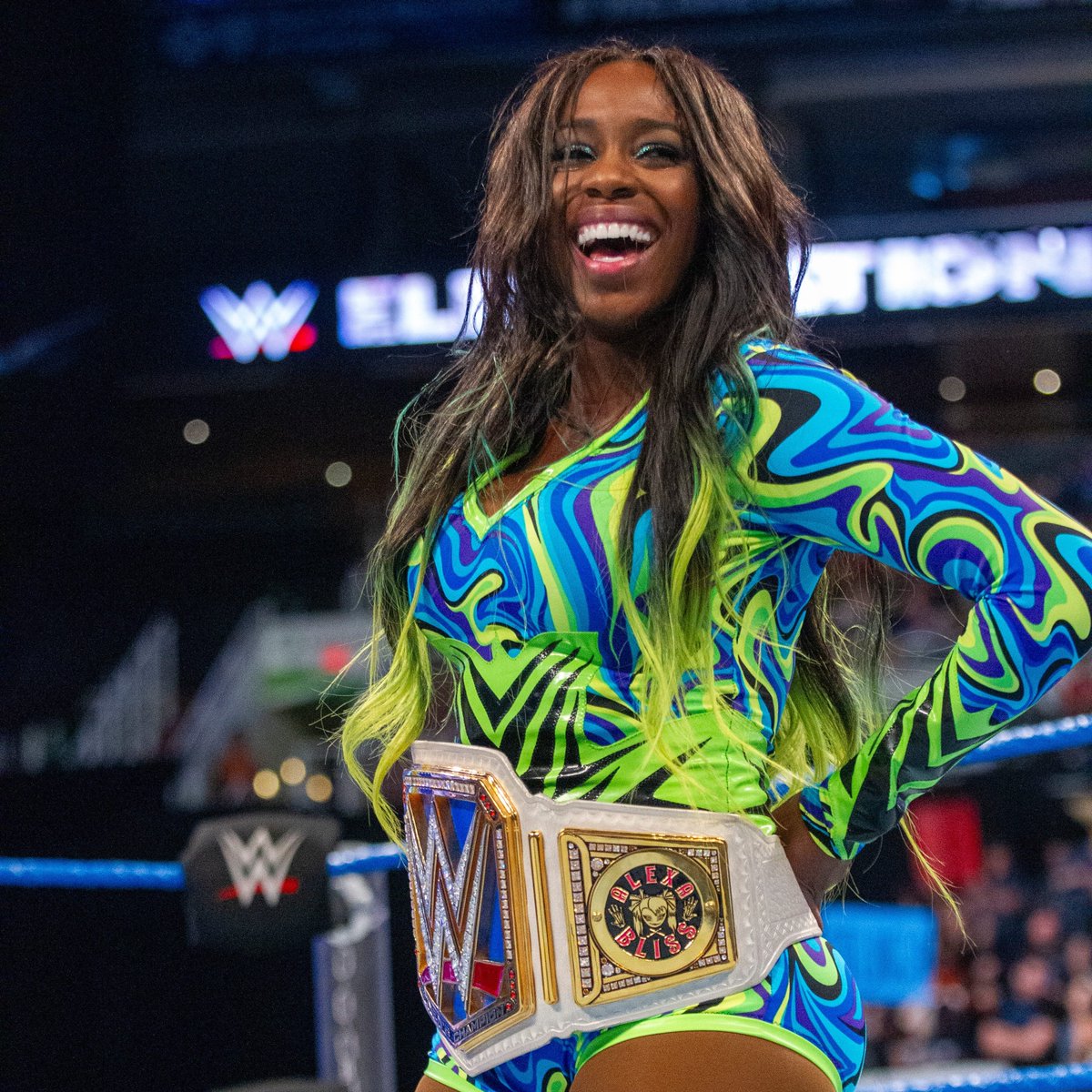.<a href="/TheTrinity_Fatu/">Trinity</a> won her first SmackDown Women's Championship when she defeated Alexa Bliss 9 years ago at Elimination Chamber!