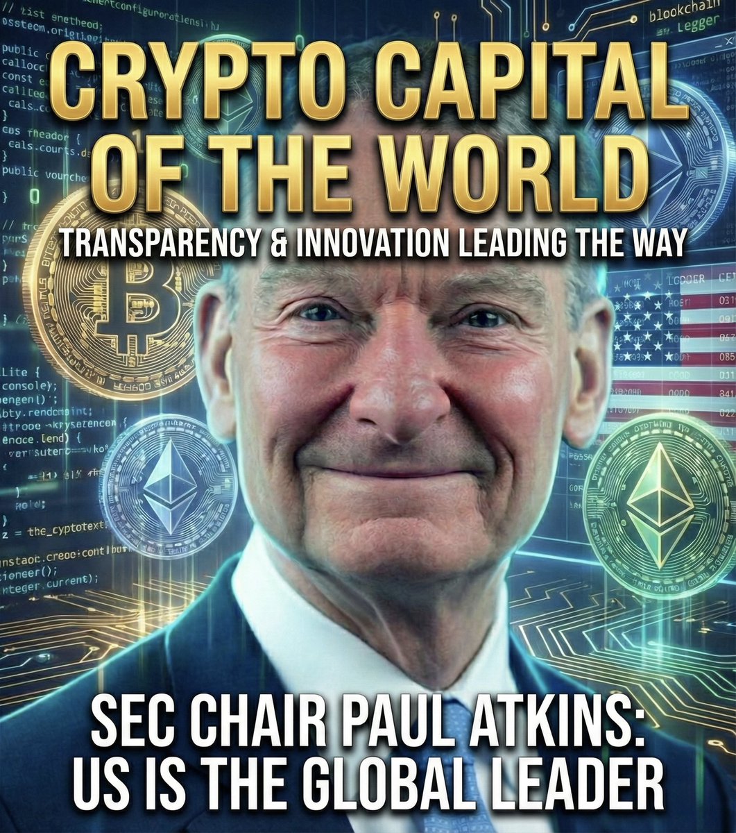 Next100XGEMS's tweet image. 🇺🇸 IT'S OFFICIAL: THE US IS THE CRYPTO CAPITAL

SEC Chair Paul Atkins just declared the United States the "Global Leader" in crypto 🌍