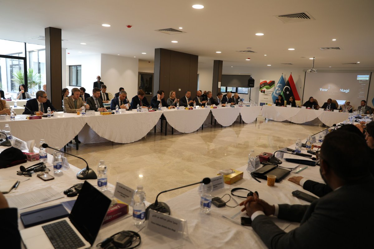 USEmbassyLibya's tweet image. Chargé d’Affaires Berndt: “I appreciated the opportunity to hear from the Libyan experts who participated in today’s @UNSMILibya-hosted Economic Working Group meeting in #Tripoli.  The discussion highlighted the very serious economic challenges that #Libya faces and the