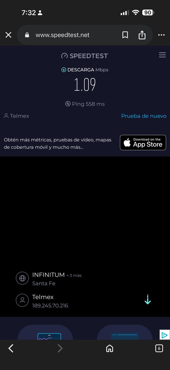 ¿Cómo por qué estoy conectada al servidor de Santa Fe si yo vivo en el sur? Con razón me llega ¡1 mega de bajada! 😡🤬 <a href="/Telmex/">Teléfonos de México</a> <a href="/TELMEXSoluciona/">Telmex Soluciona</a> No es la primera vez que pasa
