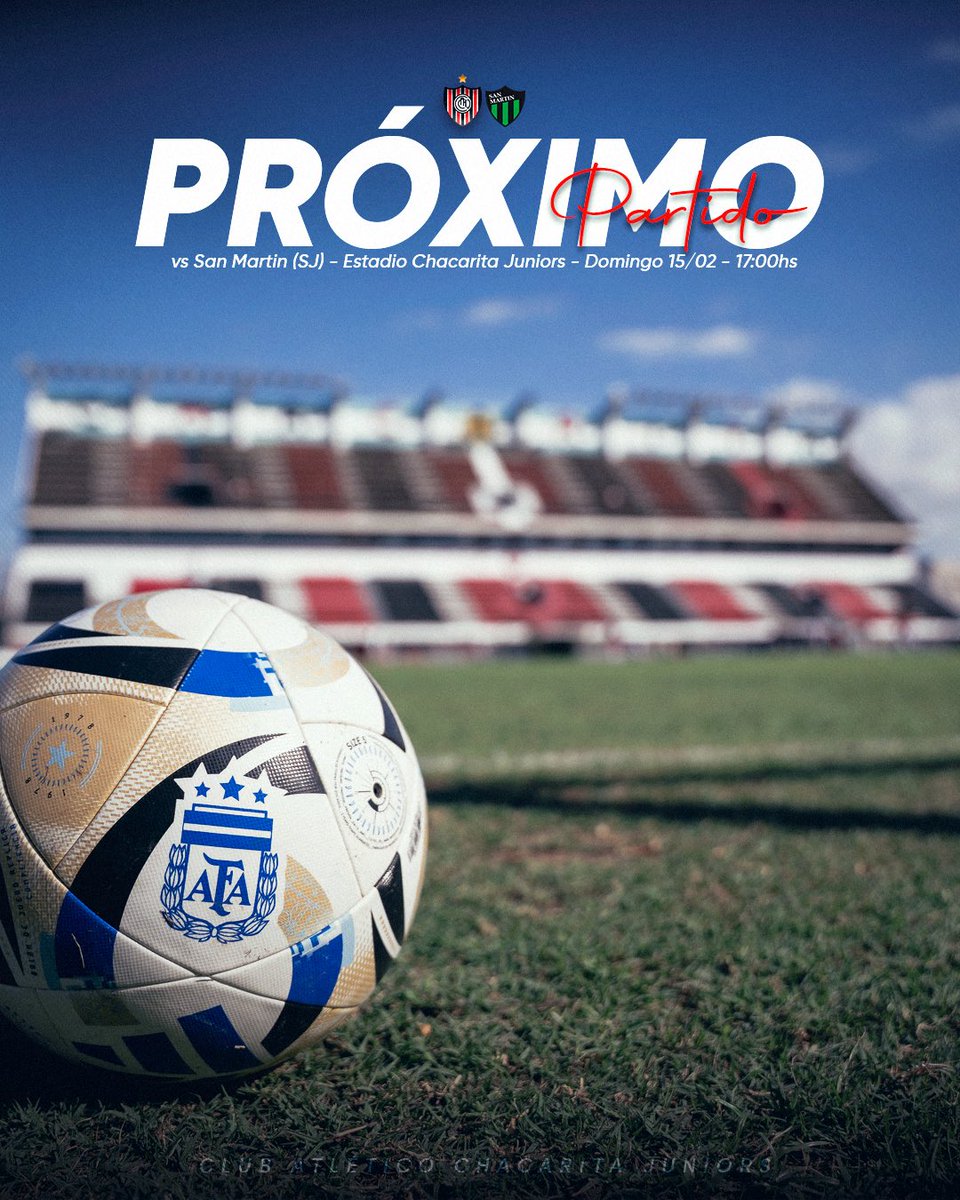 ¡PRÓXIMO PARTIDO! 🔜🇾🇪

El domingo 15 de febrero, desde las 17:00 hs, recibimos a <a href="/CASanMartinSJ/">Club Atlético San Martín</a> por la fecha 1 del Torneo Primera Nacional.

Se renueva la ilusión 🔛.

#120AñosDeAmor
#Este2026SoloSocios