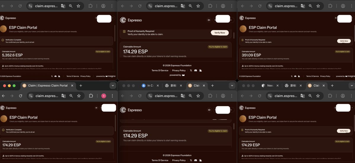 关于咖啡机的空投....我就不K了，你们随意吧！<a href="/EspressoSys/">Espresso ☕️</a>

claim.espresso.foundation

#airdrop #空投交互