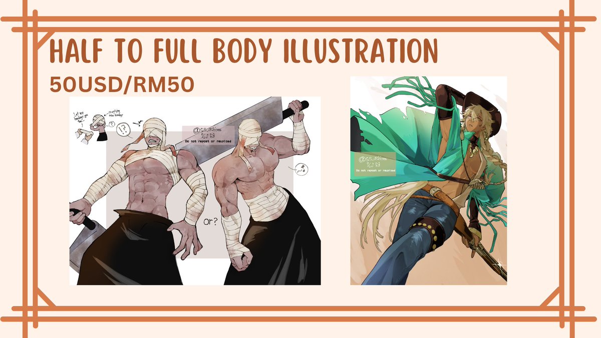 ss_ashi0986's tweet photo. ✨Commission Open✨
Open for local(Malaysia) and global
Hi, I'm offering full body illustration, chibi and more!
Please contact me through VGen or DMs! More info is under the thread🧵
#VgenComms #commissionsopen https://t.co/Q9w5rpdZb1