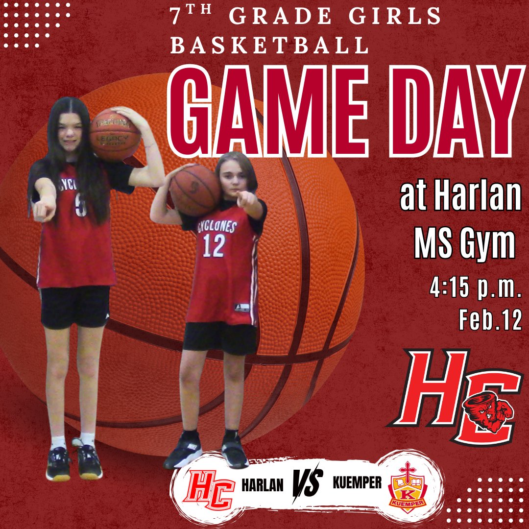 Great day to catch some MS girls basketball! Both teams are playing at home starting at 4:15!
Come on out and support their hard work! 🏀🏀🏀