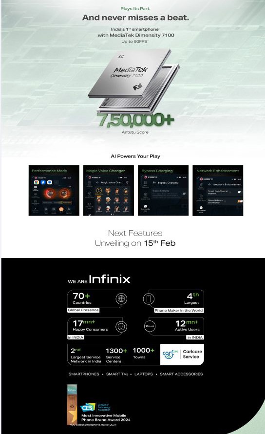 globe_the_03's tweet image. Infinix Note Edge – India’s first Dimensity 7100 wala – 18 Feb launch confirmed! Flipkart pe memory variants bhi leak ho gaye...😍
#Infinix
#NoteEdge
#InfinixNoteEdge
#Dimensity7100
#LaunchSoon