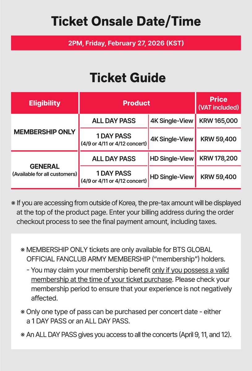 [📢] BTS WORLD TOUR ‘ARIRANG’ IN GOYANG Online Live Streaming

🗓️ ถ่ายทอดสดออนไลน์
-  9 เม.ย. 2026 เวลา 17:00 น. (ไทย)
- 11 เม.ย. 2026 เวลา 17:00 น. (ไทย)
- 12 เม.ย. 2026 เวลา 17:00 น. (ไทย)

🔁 รับชมย้อนหลัง
- 18 เม.ย. 2026  เวลา 08:00 น. (ไทย)
- 19 เม.ย. 2026  เวลา 09:00 น. /