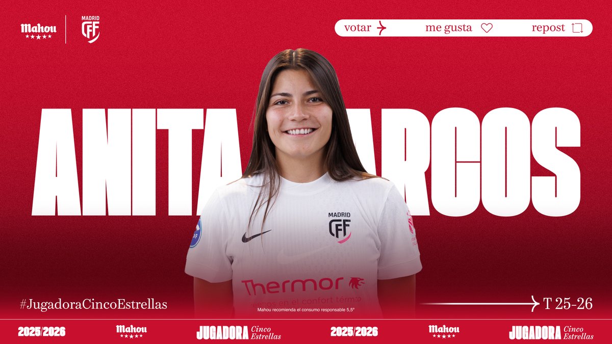 RT o MG si crees que <a href="/anitamarcos09/">Anita Marcos</a> ha sido la #JugadoraCincoEstrellas del <a href="/MadridCFF/">Madrid CFF</a> en enero. (2/5)