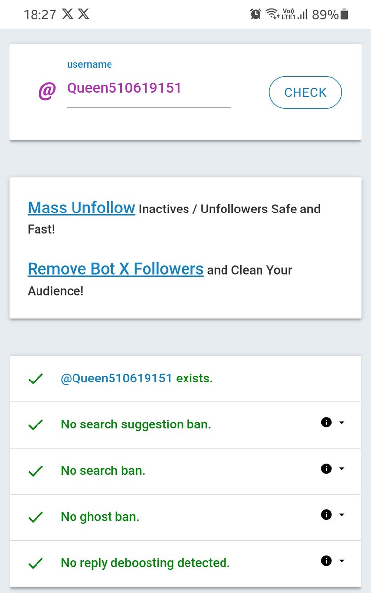 जो लोग मुझे फॉलो कर रहे करते रहे टाइम दे मुझे फ़ॉलो बैक देने का 
आप लोगों को फॉलो बैक जरुर मिलेगा 

मैंने पोस्ट करके बताया था की मेरे अकाउंट पर रेड लेबल वाला बैन लग गया था जो अभी हटा है या नहीं मुझे तों नहीं पता क्युकी हटने का कोई नोटिफिकेशन नही आया।
और शैडो बैन भी लगा था जो आज