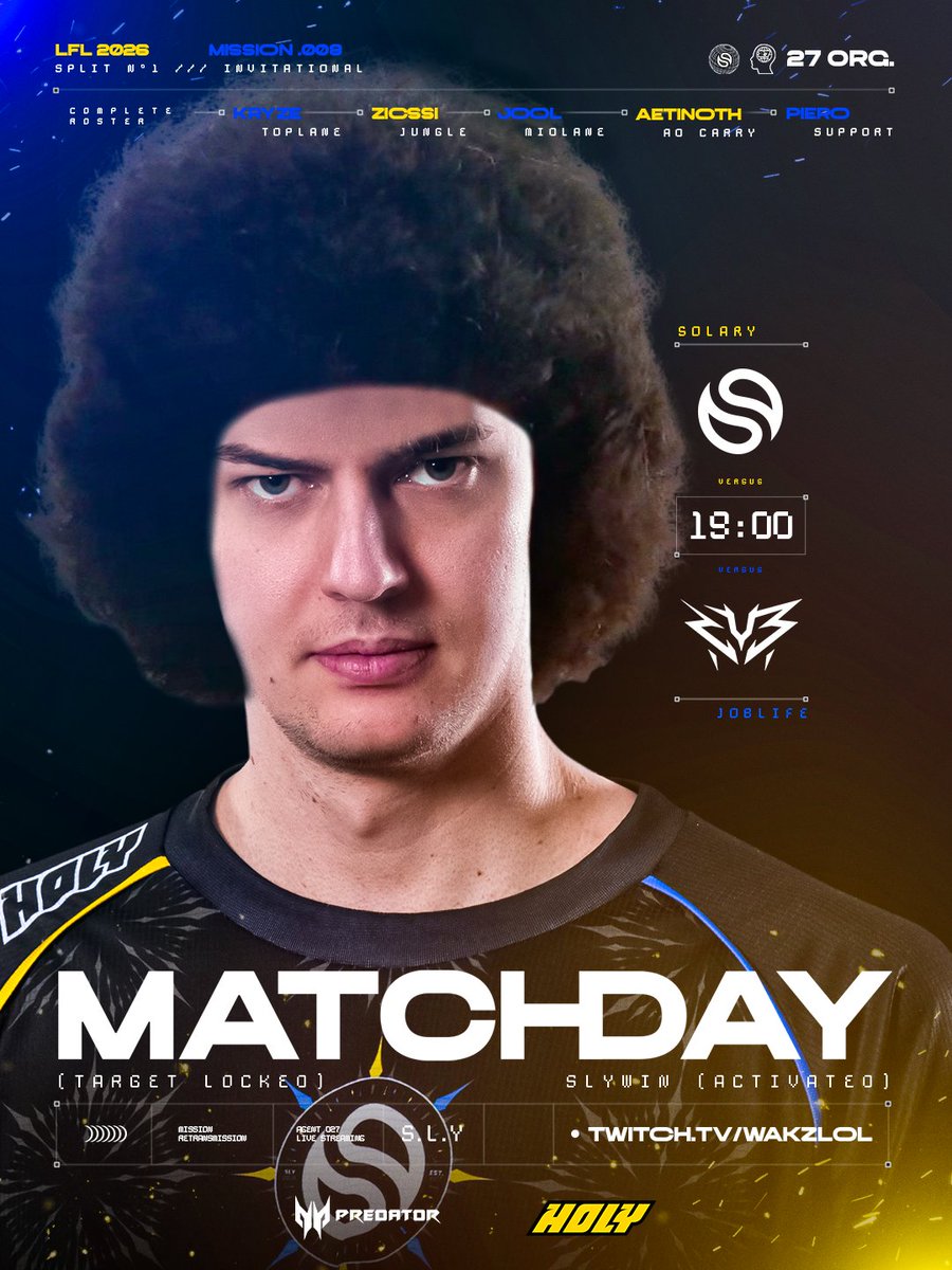 🔵 LFL Invitational - Super Group

On va chercher cette 5ème victoire d’affilée ce soir 💇‍♂️

🟨 twitch.tv/WakzLoL
🟦 19H00 - #SLYWIN