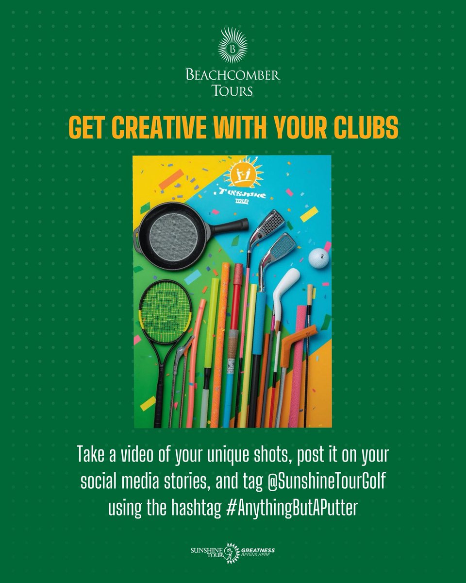 It's time to get creative!

Stand a chance to win a 6-night trip to Mauritius, courtesy of Beachcomber Tours! All you have to do is share a video of yourself trying to make a putt, with anything BUT a putter.

How to enter:
1. Share the competition post
2. Tag the Sunshine Tour,