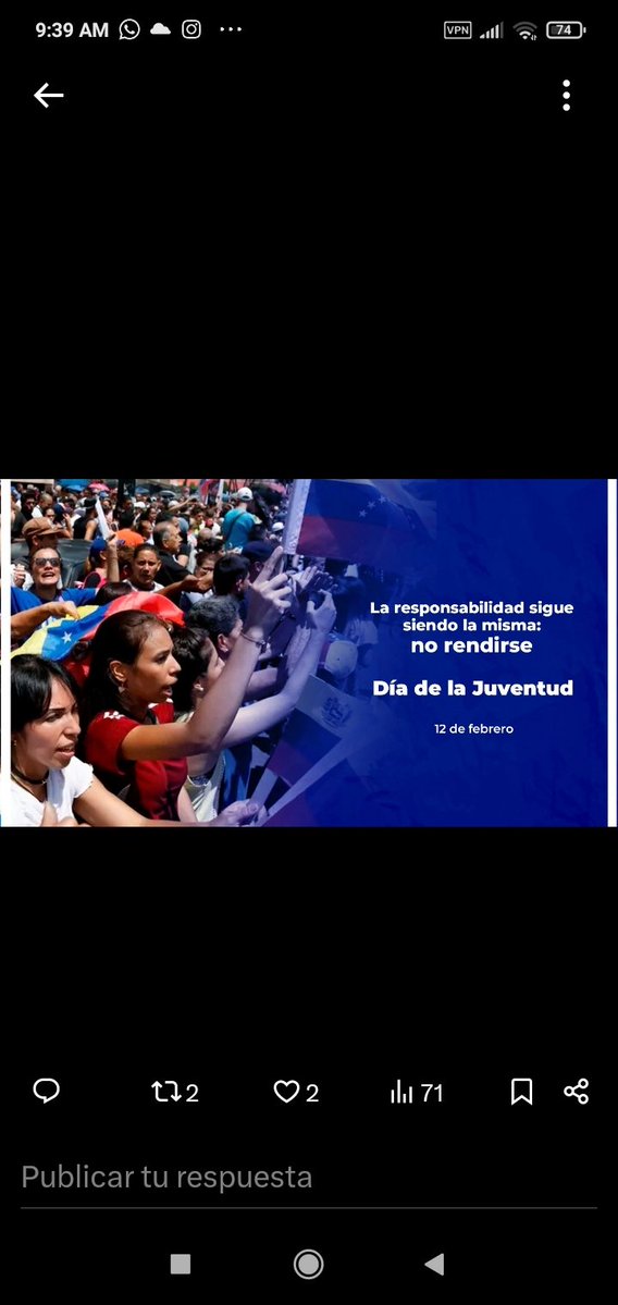 Hoy 12 de febrero es el Día de la Juventud, fecha histórica que nos recuerda el valiente rol de los jóvenes estudiantes en la emancipación de Venezuela. 
Hoy nuestros estudiantes marchan en otro momento crucial de nuestra historia,