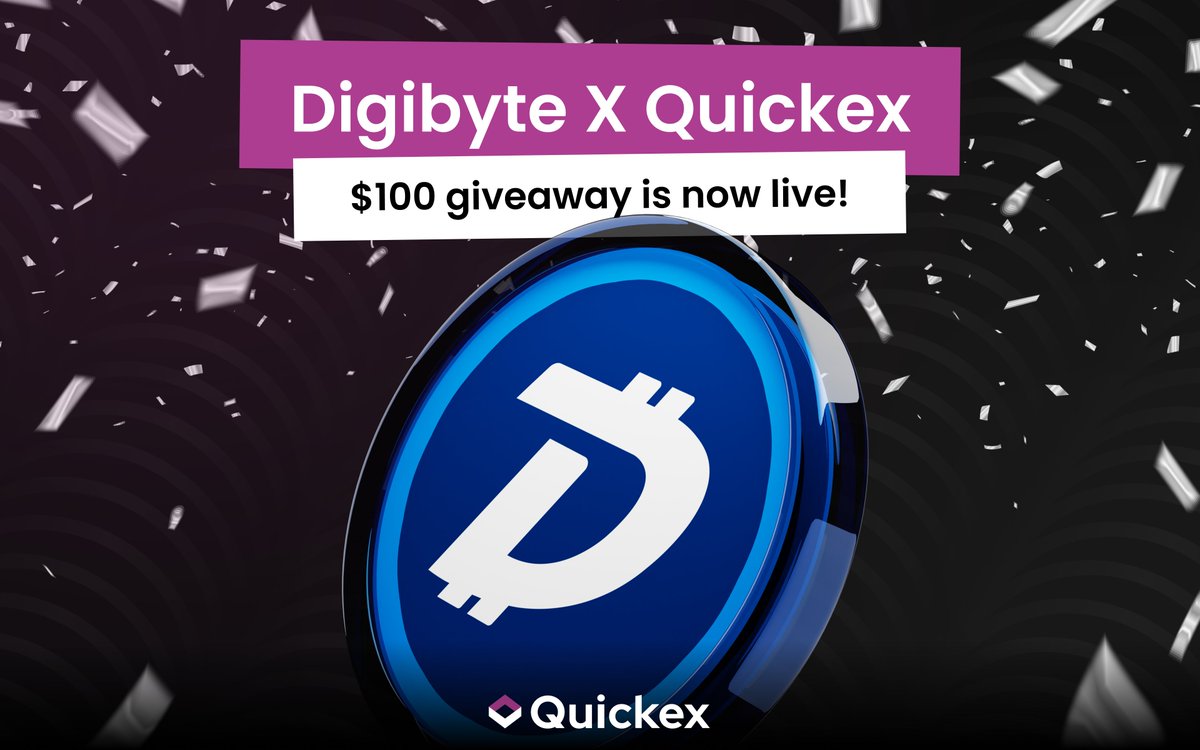 Quickex X <a href="/DigiByteCoin/">DigiByte</a> giveaway! 🎁

Celebrate the OG crypto community with us. Be part of the ever-developing DigiByte ecosystem by:

1. Like and repost this post
2. Comment your $DGB address and tag friends
3. Get lucky

5 winners win $20 worth of $DGB each!