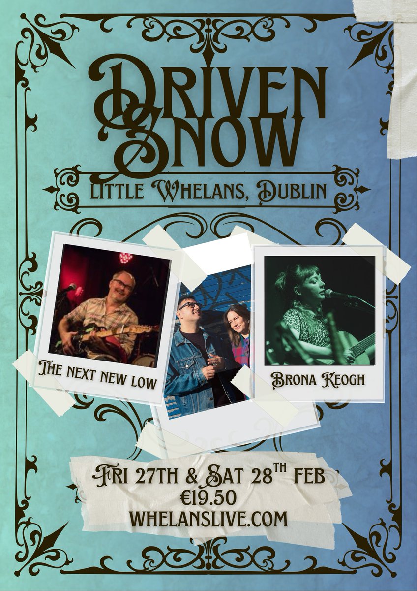 DrivenSnowMusic's tweet photo. 🚨We're so delighted to tell you our most excellent favourites @TheNextNewLow (27th) &amp; #BronaKeogh (28th) are joining us for our intimate @WhelansLive shows!

✨VERY Limited tickets, get yours now: https://t.co/7juZR5TfU0 https://t.co/z5U1DFbvbL