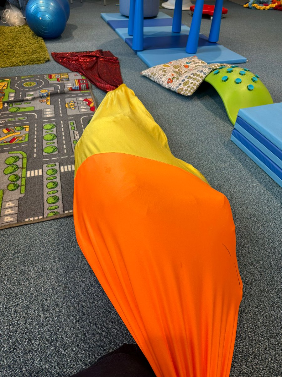 nctherapyuk's tweet photo. For some kids, being wrapped up and gently pulled provides calming deep pressure and proprioceptive input. 💛 It can support regulation, body awareness, and focus when used safely and intentionally.
#Proprioception #SensoryRegulation #OTForKids #PediatricOT #OccupationalTherapy https://t.co/O98nfkQOzy