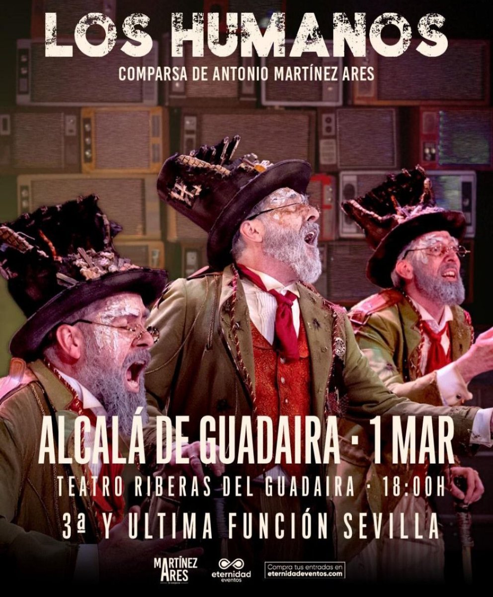 VENDO 2 ENTRADAS PARA VER A MARTÍNEZ ARES EN ALCALÁ DE GUADAIRA, DIA 01/03 A LAS 18:30!!! #LosHumanos #COAC2026