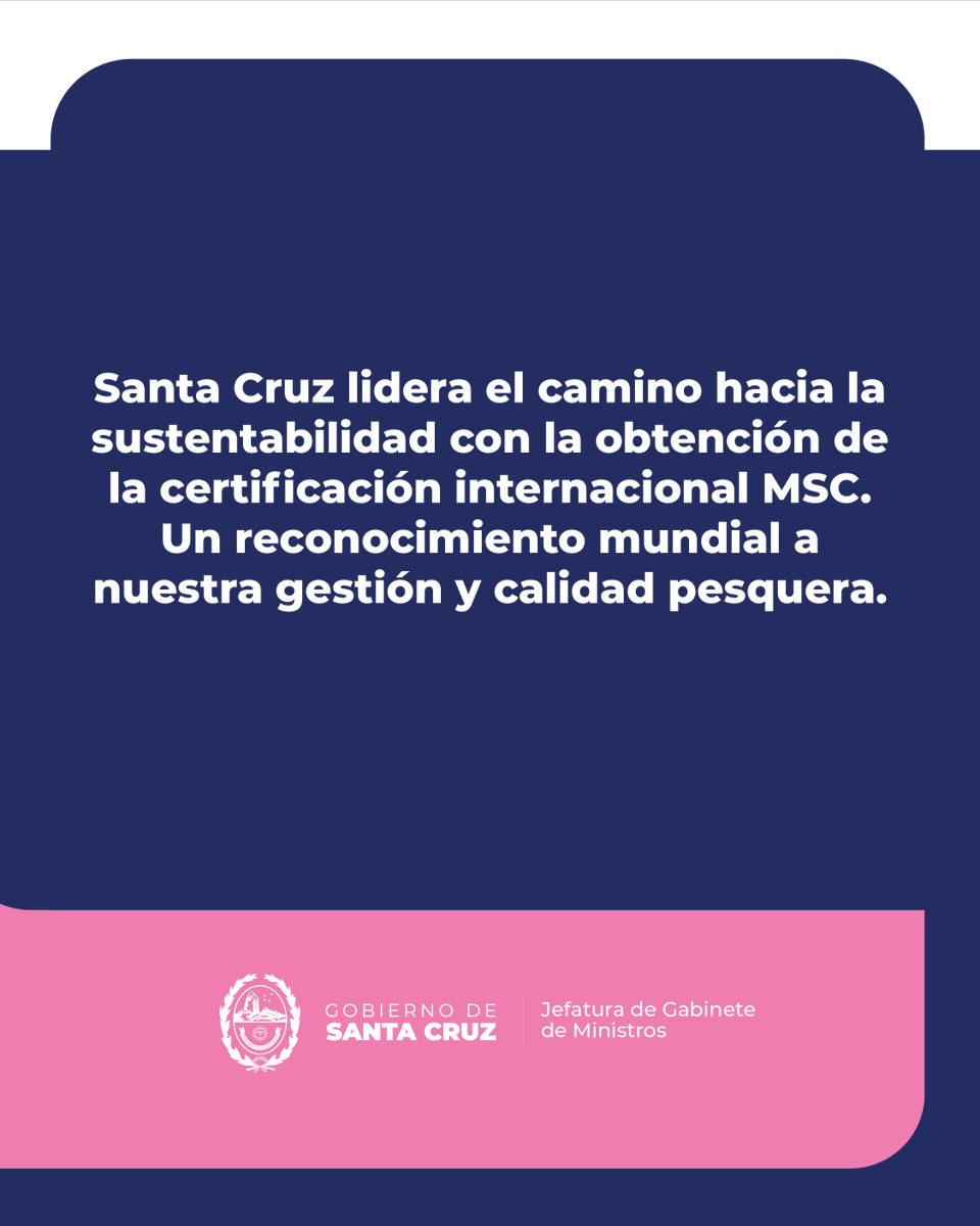 ¡Hito para la pesca santacruceña! 🦐🇦🇷 El langostino argentino obtuvo la certificación internacional MSC de sustentabilidad. Un logro clave impulsado por la protección del Golfo San Jorge y la gestión de <a href="/MinProSantaCruz/">Ministerio de la Producción, Comercio e Industria</a>  . 🌊✅   noticias.santacruz.gob.ar/gestion/produc…