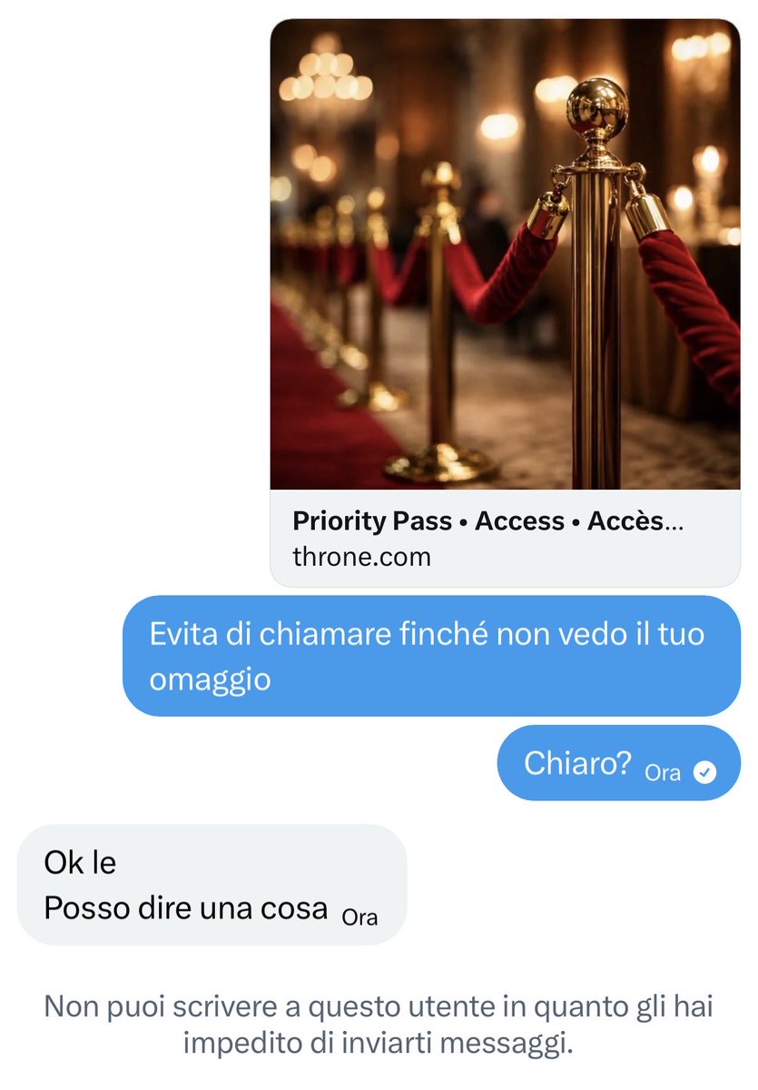 hautecrise's tweet photo. "posso dire una cosa?" NO HAHA 🚫
l'unica lingua che ascolto è quella del denaro 💰 

se non iniziate la frase con un bonifico, la conversazione finisce prima di iniziare

ficcatevelo in testa: finché non vedo un cazzo di omaggio, per me non siete un cazzo di nessuno 🚮

blocked https://t.co/I2hPFn7SSk