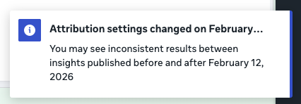 ErikRobic's tweet photo. What kind of changes are these? Meta attribution settings after Feb 12. https://t.co/8kQ6fMm5N7