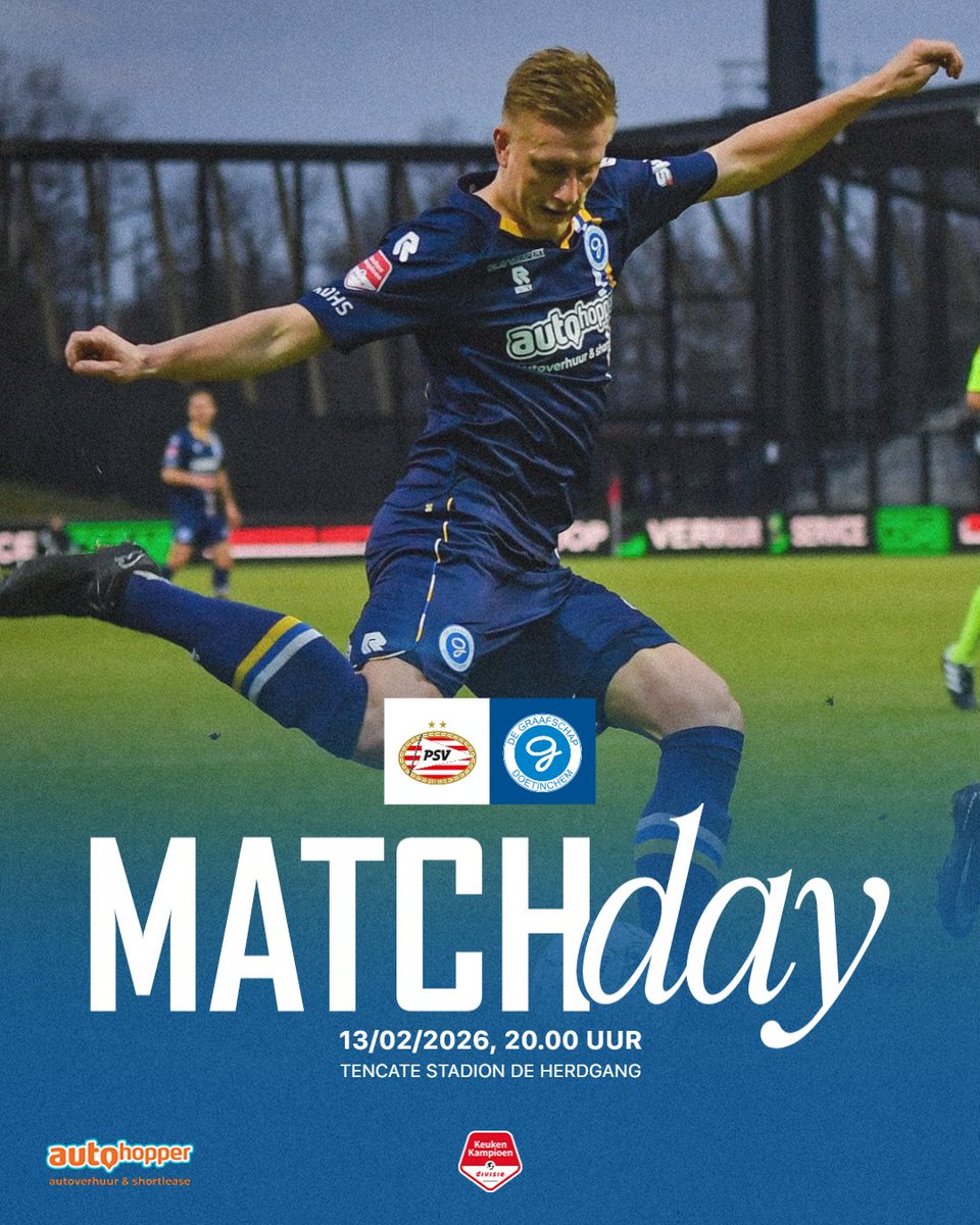 DeGraafschap's tweet photo. MATCHDAY!
Alles voor die Γ©nΓ© G! ππ€
β½ Jong PSV - De Graafschap
π TenCate Stadion De Herdgang
π 20.00 uur
π€οΈ 2Β°C
#psvgra
#VeurAltied #SamenDRAN #AchterhoekseTrots https://t.co/OS3j9GKP84