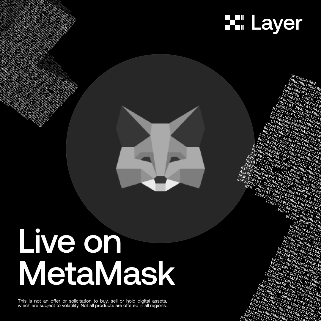 XLayerOfficial's tweet photo. Your X Layer assets are now supported on @MetaMask 🦊

View, manage, and interact with your assets directly. https://t.co/tU6YEuWrtS