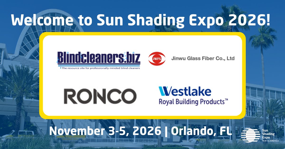 SunShadingExpo's tweet photo. Welcome https://t.co/ifAN8Lm3Eb, Qingdao Ronco Mechanic Electronic Technology Co., Ltd,  Westlake Royal Building Products, and JinWu Glass Fiber Co.,Ltd. as 2026 exhibitors at #SunShadingExpo!

Ready to join them? https://t.co/uOCOPHeTfI https://t.co/Zysu3rEKgG