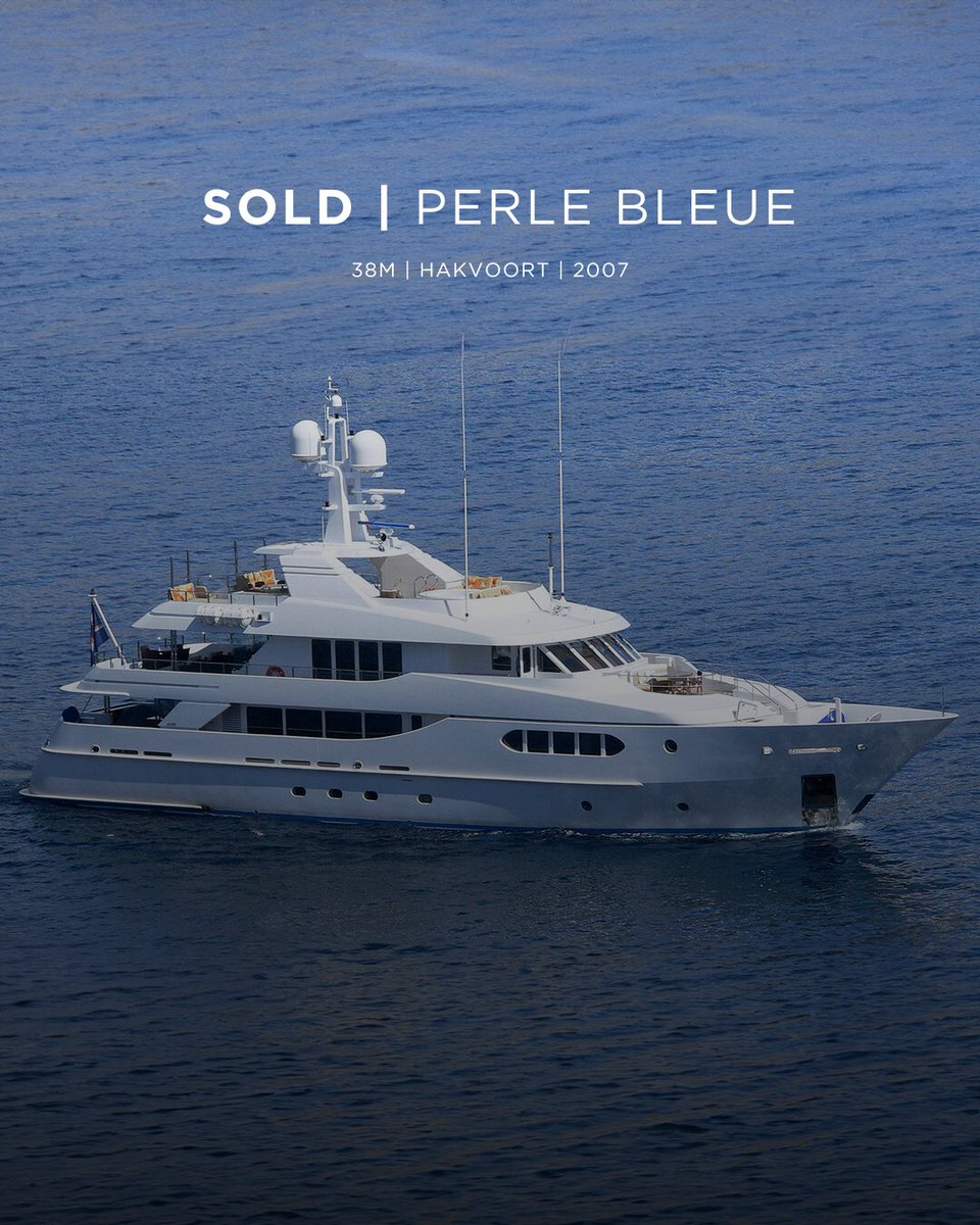 OCyachts's tweet photo. We are delighted to announce the sale of the 38m Royal Hakvoort, PERLE BLEUE, with Ocean Independence Sales &amp; Purchase Directors, Thom Conboy and Chris Collins representing the Seller.

Congratulations to everyone involved in the sale and to the new Owner 🎉 https://t.co/HN2ozpfmjk
