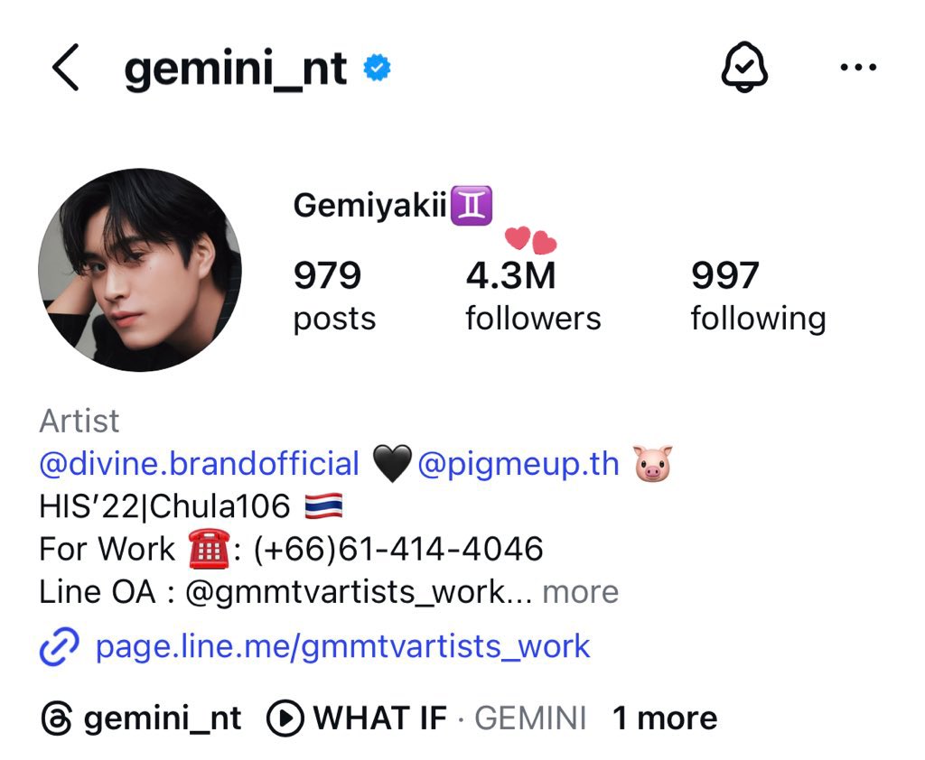 Congratulations <a href="/gemini_ti/">gemini_nt</a>  4.3M followers ✨

ยินดีกับยอดผู้ติดตาม 4.3 ล้านบน Instagram ด้วยนะคนเก่งก่อนคอนเสิร์ตแบบปัง🥳

ขอบคุณที่เข้ามาเป็นรอยยิ้ม ความสุข ให้พวกเราเสมอ 🥰
ขอให้เป็นที่รักของทุกคน มีคนรักเอ็นดูเยอะๆรักนะครับ! พรุ่งนี้จะเป็นวันของเจม!❤️

 #Gemini_NT #เจมีไนน์
